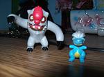 Little figurines from forever ago. The Vigoroth's arms move.
