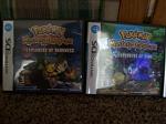 Pokemon mystery dungeon: explorers of Darkness/Time.
Darkness belongs to my sister and she has done next to nothing on it. I have beaten Time and just need to evolve (if you can). I better hurry my partener and I are level 82 and 88.