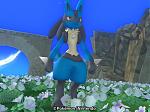 Lucario walking through the grass (would have been more epic if he was skipping through them).