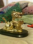 Christmas present from cat, its a cool golden chineese dragon