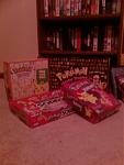 Pokemon Board games(Pokemon Sorry G/S, Pokemon Master Trainer, Pokemon Yahtzee, and a Pikachu spinning phone booth from the anime game.