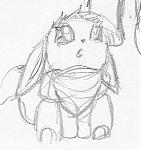 This is just a quick sketch of Corona looking up at something. The thing behind her head is a leg from a different picture that accidentally got overlapped into it.