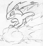 This is a little something I call "earthshifting". Quilava is a volcano pokemon--doesn't it only make sense that seismic activity is included in its powers? Basically, this shifts the earth so the user flies forward at great speeds.