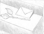 A letter and a rose left on the steps
