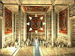 I wouldn't mind having this as a room in my house.

This is actually the Spirit Guild from Might and Magic 6: The Mandate of Heaven, but it would look so cool as part of a bathroom.