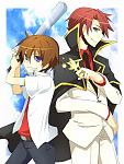 Keiichi Maebara and Battler Ushiromiya. From Higurashi and Umineko respectively.
