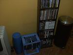 My ever-growing movie and game collection. Need a second dvd bookshelf, but can't find anymore. Place where I got that one doesn't sell them anymore x.x