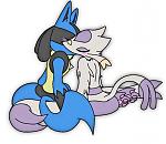 Kojondo and Lucario. I think these two are cute together, so here's a picture of them!