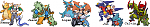 A banner full of Dragon Cosplay Trainers representing me and my friends. We are called "The 5 Dragon Warriors" Kenny (Dragonite), Jason (Tyranitar, I know it isnt a Dragon but he is like the 2nd Gen Dragon), Logan (Salamence), Jon (Garchomp), Calvin (Ononokusu), which is me.