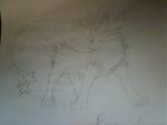 Relatively centered webcam shot of a Luxray/Espeon fusion for Jad and Lux.  I won't consider this more than an unfinished sketch until I get a new tablet and scanner and am able to touch it up+re-draw it+colour it nicely.  The obviously closer resemblance to Luxray is due to Luxray having more design details.  I wasn't sure whether to add it's stripes, so I left if out so it wouldn't be too overbearing compared to the Espeon traits.  I also think the tail could have turned out better, among other things, but overall, I really like this picture.