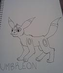 A not-my-best drawing of the ever so adorable pokemon, Umbreon!