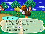 Today's blog entry is gonna be called "The Totally Sweet Day Cat Came Back to Town"!