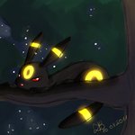 umbreon sitting in a tree
