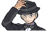 Modded mugshot 1: How Castle Valet Darach might look if he wore a fedora. To achieve this, I of course borrowed elements from Darach's mugshot from Platinum and Giovanni's mugshot from HeartGold/SoulSilver.