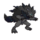 Recolored Zoroark sprite. Instead of the usual red fur found on a typical Zoroark, this guy's got black fur.
Didn't really take too much time to recolor, to be perfectly honest... the annoying part was altering the individual frames.