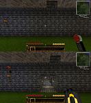 Pictures of the hidden piston door at work. It is activated by placing a redstone torch above that torch on the left.