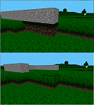 An interesting comparison shot showing off how the blocks change depending on the blocks around them.