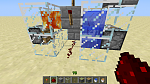 Place the redstone dust in the center to deactivate the piston and let the lava flow down...