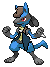 Lucario...he was supposed to be holding a gun, but I decided against that. To hard to sprite. :L