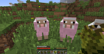 Here are some more pink sheep; they're natural, I swear. Has something changed in the recent updates so the odds are for finding the certain color in a flock, not for one individual sheep? (I took this while playing 1.3.1)