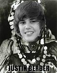 Justin Bieber wearing the traditional attire of her people