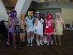 The Mane Six in what was one of the best cosplays of the whole weekend. Look at how good they are as humans.