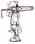 Some interesting concept art of Sora from Kingdom Hearts. I like the chainsaw and lion-like design a lot actually.