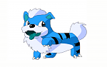 I made my old drawing of Growlithe blue.