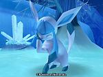 Glaceon licking its paw