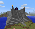 The completed and intimidating Ziggurat, with a gate to the Nether on top.